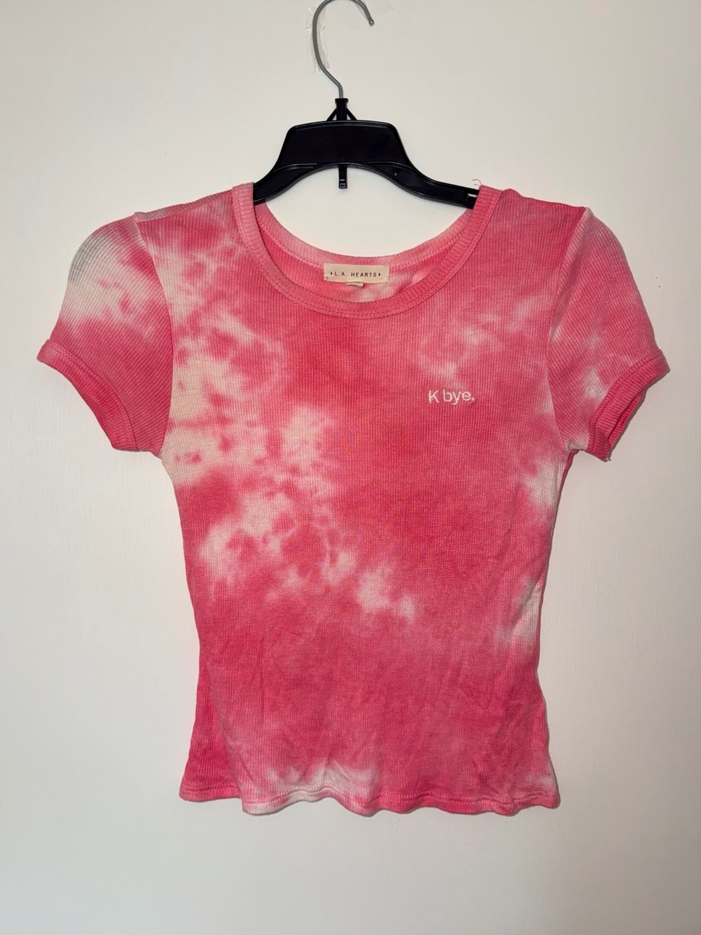 L.A. Hearts Pink Tie-Dye Crop Top